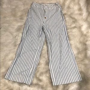 Madewell striped wide leg jeans